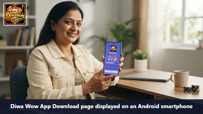 Diwa Wow App Download page displayed on an Android smartphone